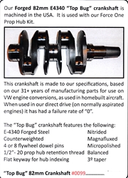 0099 / "Top Bug" 82mm Crankshaft 