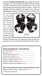 0139 / 92mm Piston & Cylinders - Steel Cylinders 