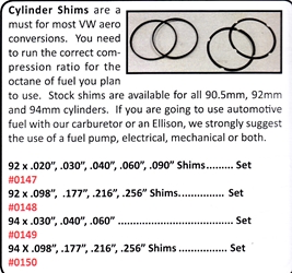 0147D / Cylinder Shims 92x.090" 