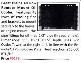 0176 / 48 Row Remote Mount Oil Cooler 