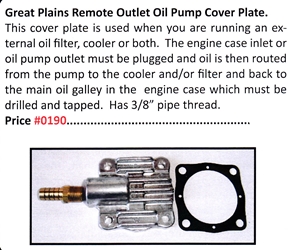 0190 / Remote Outlet Oil Pump Cover Plate 