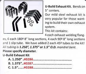 0287 / U-Build Exhaust Kit 